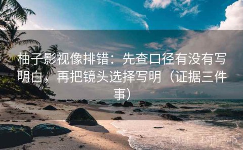柚子影视像排错：先查口径有没有写明白，再把镜头选择写明（证据三件事）