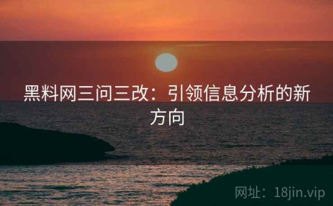 黑料网三问三改：引领信息分析的新方向