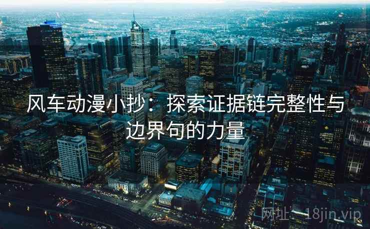 风车动漫小抄:探索证据链完整性与边界句的力量 风车动漫小抄:探索证据链完整性与边界句的力量
